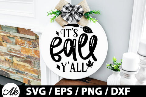 It's fall y'all Round Sign SVG akazaddesign 