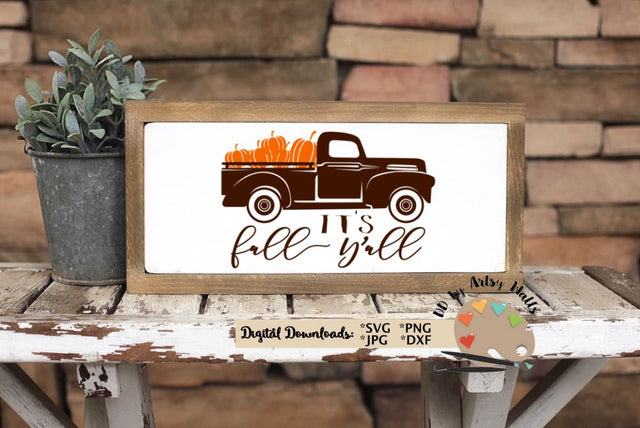 It's Fall Y'all svg cut file - fall leaves svg - Thanksgiving wreath svg SVG The Artsy Spot 