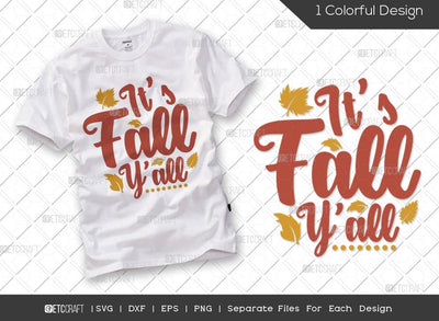 It's Fall Y'all SVG Cut File | Thanksgiving Decor | Give Thanks Fall Svg | Thankful Svg | Autumn Svg | Thanksgiving Quote SVG ETC Craft 