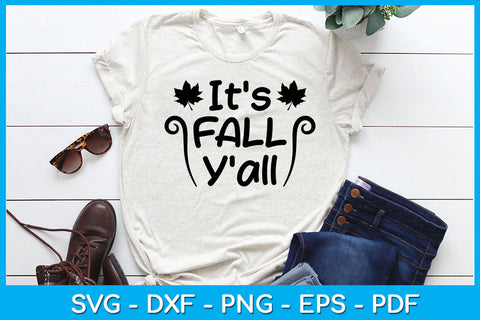 It's Fall Y'all SVG PNG PDF Cut File SVG Creativedesigntee 