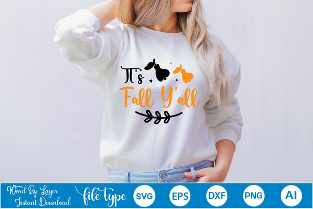 It's Fall Y'all SVG SVGs,Quotes and Sayings,Food & Drink,On Sale, Print & Cut SVG DesignPlante 503 