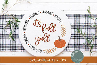 It's Fall Y'all SVG|Round Fall SVG SVG Linden Valley Designs 