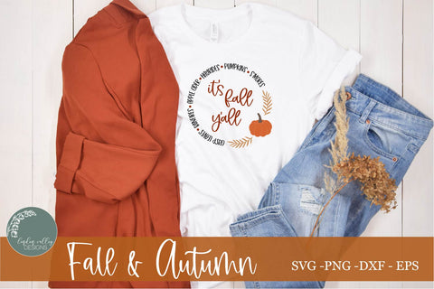 It's Fall Y'all SVG|Round Fall SVG SVG Linden Valley Designs 