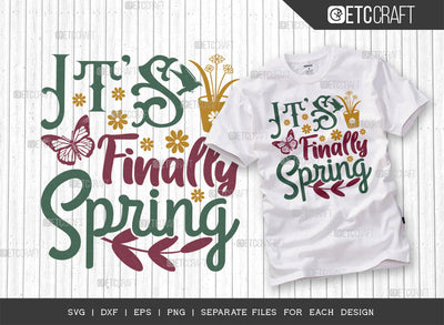 It's Finally Spring Svg Cut File | Butterfly Svg | Birds Svg | Flower Svg | Spring Svg | Hello Spring Svg | Dxf | Eps | Png | Tshirt Design SVG ETC Craft 