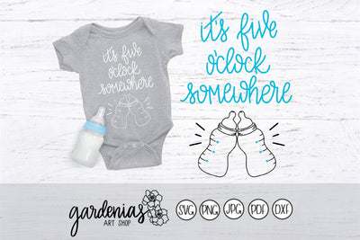 It's Five O'Clock Somewhere SVG Gardenias Art Shop 