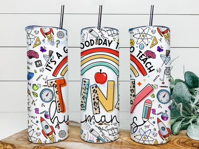 It's Good Day to Teach Tiny Humans Design Png, Adorable Teacher 20oz Skinny Tumbler, Teacher Life Tumbler Png, Back To School Tumbler Design, Instant Download Sublimation iStyleDesign 