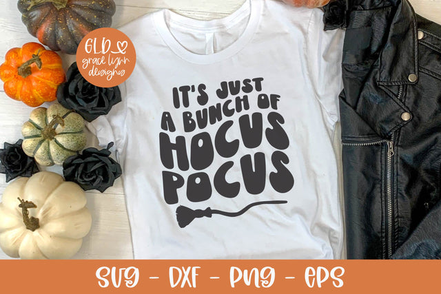 It's Just A Bunch Of Hocus Pocus - Retro Halloween SVG SVG Grace Lynn Designs 