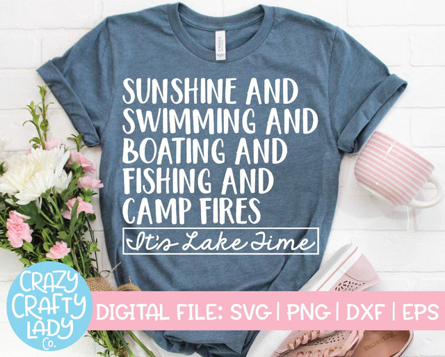 It's Lake Time | Summer SVG Cut File SVG Crazy Crafty Lady Co. 