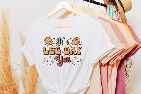 It's Leg Day Y'all | Retro Thanksgiving PNG Sublimation CraftLabSVG 
