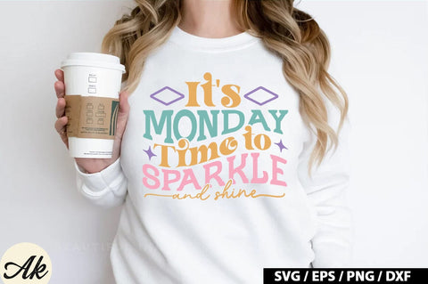 It's monday time to sparkle and shine Retro SVG SVG akazaddesign 