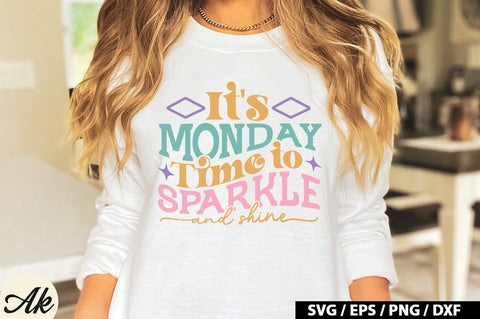 It's monday time to sparkle and shine Retro SVG SVG akazaddesign 