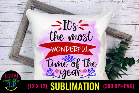 It's Most Wonderful Time- Christmas Sublimation Design Ideas Sublimation Happy Printables Club 