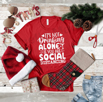 it's not drinking alone if you are social distancing svg, social distancing t shirt svg, cut files, covid t shirt svg, covid 19 svg SVG Isabella Machell 
