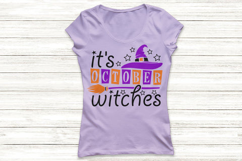 It's October Witches| Halloween Witch SVG Cutting Files. SVG CosmosFineArt 