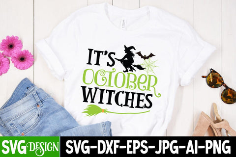 It's October Witches SVG Cut File, It's October Witches SVG, It's October Witches PNG. Halloween Sublimation PNG, Halloween SVG Bundle,Halloween SVG Quotes,Halloween PNG, Halloween SVG SVG BlackCatsMedia 