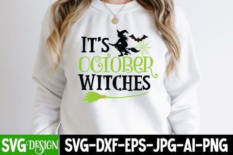 It's October Witches SVG Cut File, It's October Witches SVG, It's October Witches PNG. Halloween Sublimation PNG, Halloween SVG Bundle,Halloween SVG Quotes,Halloween PNG, Halloween SVG SVG BlackCatsMedia 
