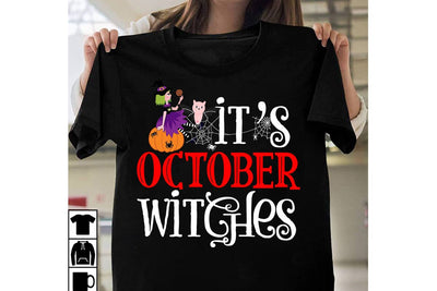it's October Witches SVG Cut File, it's October Witches SVG Quotes, it's October Witches Sublimation PNG, Halloween SVG Bundle,Halloween SVG Quotes,Halloween PNG, Halloween SVG SVG BlackCatsMedia 