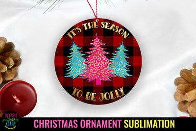 It's Season to Be Jolly I Christmas Ornament Sublimation Sublimation Happy Printables Club 