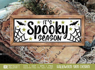It's Spooky Season Sign SVG Cut File | Welcome Sign | Halloween Door Hanger Svg | Horizontal Wood Sign Svg | Halloween Decor Svg | Farmhouse Sign Svg | Halloween Sign Svg | Halloween Wood Sign Design SVG ETC Craft 