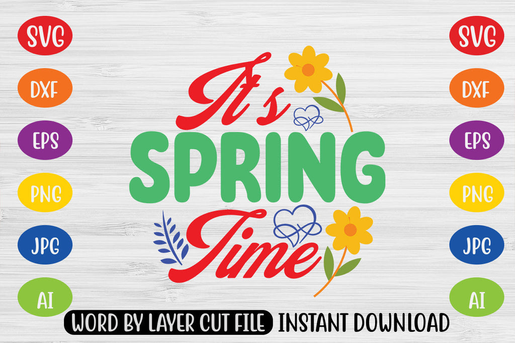Springtime Frame Svg It's Spring Time SVG CUT FILE - So Fontsy
