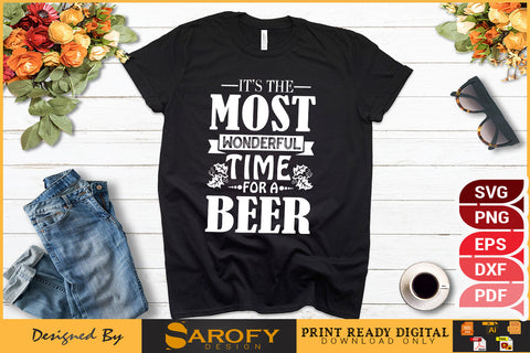 It's The Most Wonderful Time For A Beer SANTA SVG File SVG Sarofydesign 