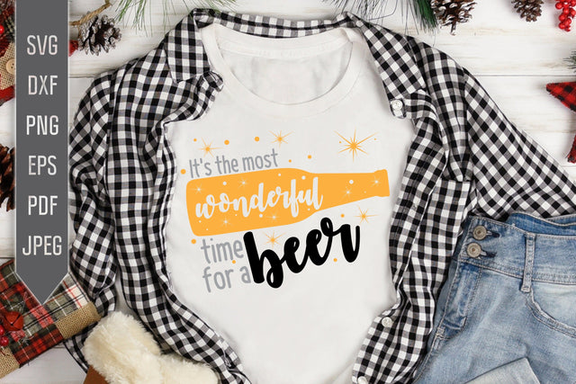 It's The Most Wonderful Time For A Beer Svg. Christmas Beer Svg. Christmas Gift For Him. Santa Beer Svg. Time Of The Year Svg. Alcohol Svg. SVG Mint And Beer Creations 