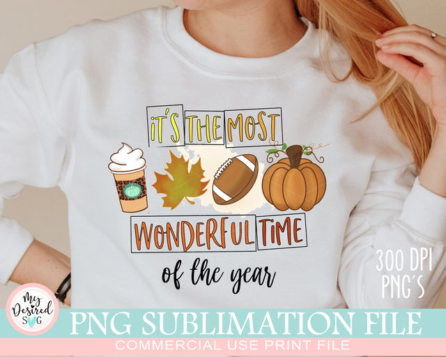 It's the most wonderful time of the year, Autumn Png, Pumpkin png, Thankful Png, Thanksgiving Png, Fall Sublimation Designs Downloads Sublimation MyDesiredSVG 