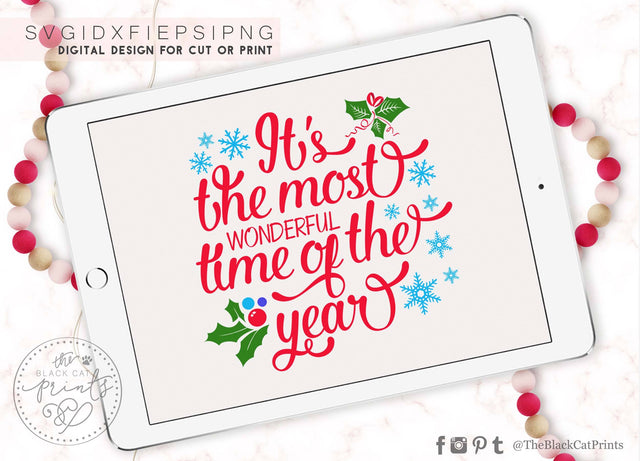 It's The most wonderful time of the year | Christmas cut file SVG TheBlackCatPrints 