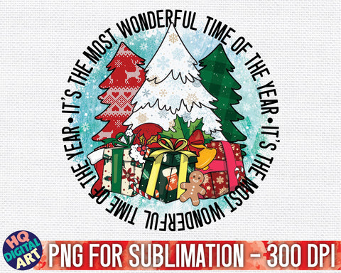 It's the most wonderful time of the year Christmas PNG Sublimation SVG HQDigitalArt 