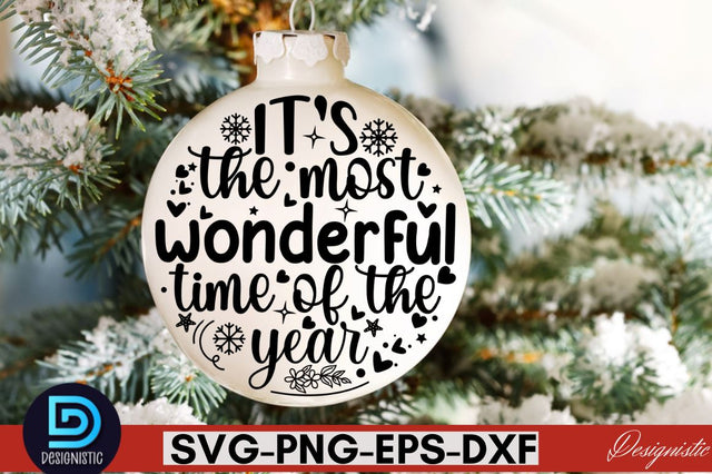 It's the most wonderful time of the year ,Christmas Round Sign SVG Design SVG DESIGNISTIC 
