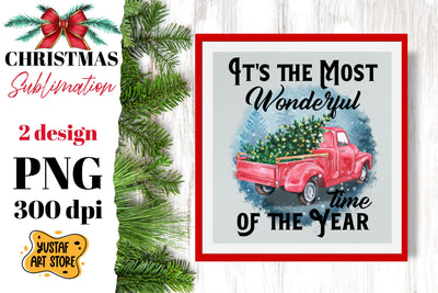 It's the most wonderful time of the year. Christmas truck Sublimation Yustaf Art Store 