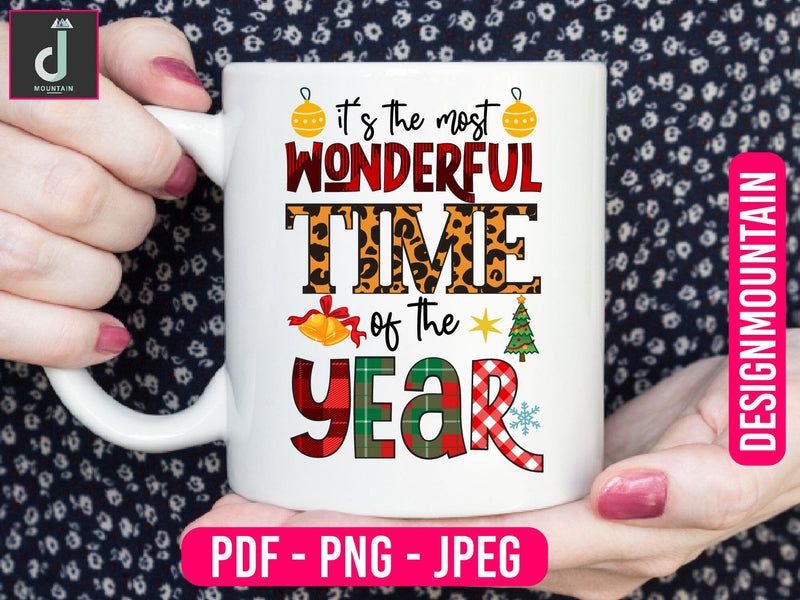 It's The most wonderful time of the year png design, Christmas Sublimation Bundle, Christmas PNG, Christmas Designs PNG, Sublimation Alihossainbd 