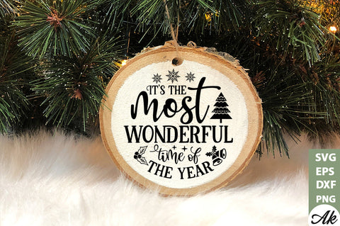 It's the most wonderful time of the year Round Snig SVG akazaddesign 