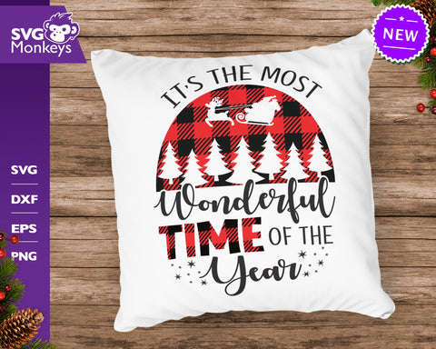 It's The Most Wonderful Time Of The Year Svg, Christmas Svg, Buffalo Plaid Svg SVG SvgMonkeys 