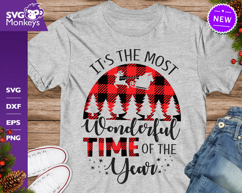 It's The Most Wonderful Time Of The Year Svg, Christmas Svg, Buffalo Plaid Svg SVG SvgMonkeys 