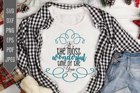 It's The Most Wonderful Time Of The Year Svg. Christmas Svg. Christmas Decoration Svg. Merry Xmas Svg. Cricut, Silhouette Cut Files, dxf png SVG Mint And Beer Creations 