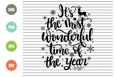 It's The Most Wonderful Time of The Year Svg - Christmas Svg, Png, Dxf, Eps Cut Files SVG Artstoredigital 