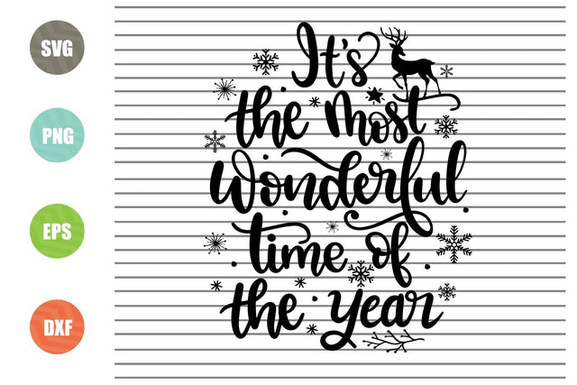 It's The Most Wonderful Time of The Year Svg - Christmas Svg, Png, Dxf, Eps Cut Files SVG Artstoredigital 