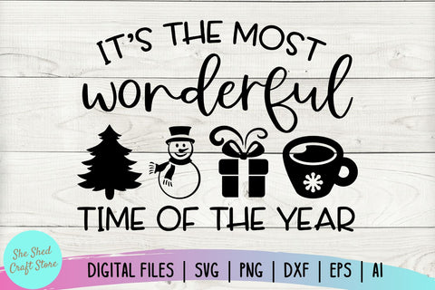 Its The Most Wonderful Time Of The Year SVG, Christmas SVG SVG She Shed Craft Store 