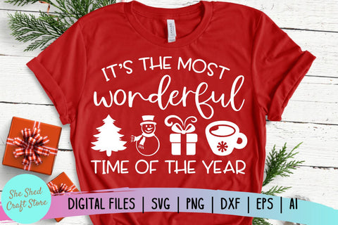 Its The Most Wonderful Time Of The Year SVG, Christmas SVG SVG She Shed Craft Store 