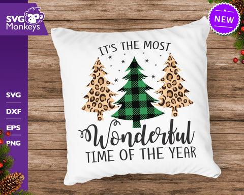It's The Most Wonderful Time Of The Year Svg, Christmas Trees, Buffalo Plaid Svg, Gepard Print Svg SVG SvgMonkeys 