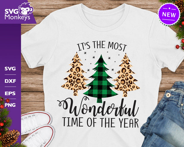 It's The Most Wonderful Time Of The Year Svg, Christmas Trees, Buffalo Plaid Svg, Gepard Print Svg SVG SvgMonkeys 