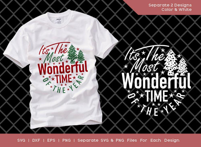 It's The Most Wonderful Time Of The Year SVG Cut File | Christmas Svg | Christmas Tree Svg | Merry Christmas Svg | T-shirt Design SVG ETC Craft 