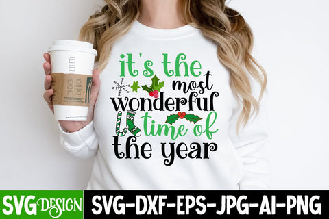 it's the most Wonderful time of the Year SVG Cut File, it's the most Wonderful time of the Year Quotes , Christmas SVG Design, Christmas SVG Cut File, Christmas SVG Quotes, Merry Christmas SVG Design, Christnmas Sublimation PNG SVG BlackCatsMedia 