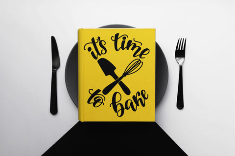 It's time to bake. Kitchen quote SVG hand lettering SVG Yustaf Art Store 