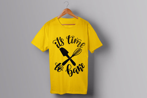 It's time to bake. Kitchen quote SVG hand lettering SVG Yustaf Art Store 