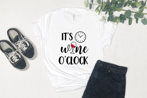 It’s wine o’clock. Funny drinking quote. Bar sign SVG SVG LaBelezoka 