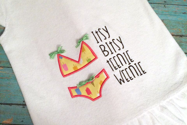 Itsy Bitsy Bikini Applique Embroidery Embroidery/Applique Designed by Geeks 