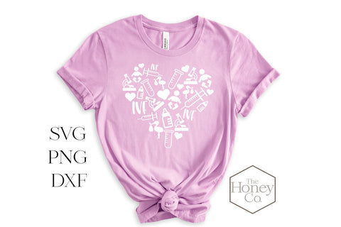 IVF SVG DXF In Vitro Infertility Awareness Heart Baby Science Icon Instant Download Silhouette Cricut Cut Files Cutting Machine Vector File SVG The Honey Company 