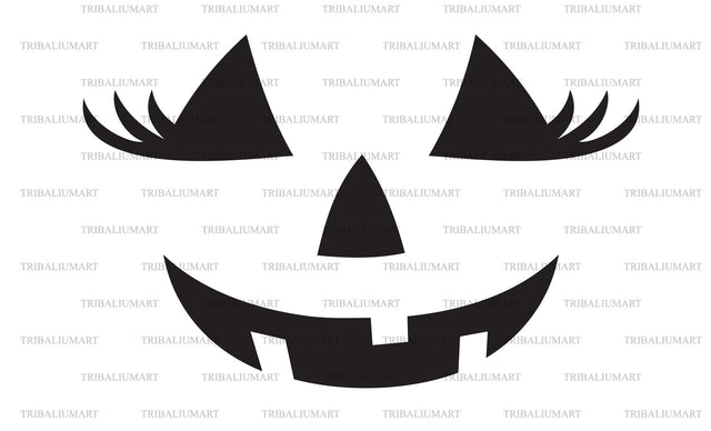 Jack o Lantern Face with Eyelashes SVG TribaliumArtSF 